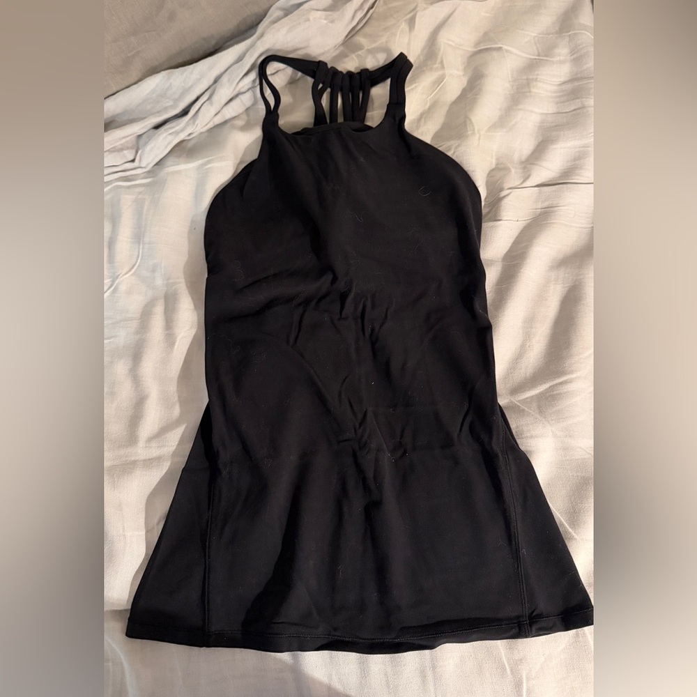 lululemon tank with built in bra, black, size 4